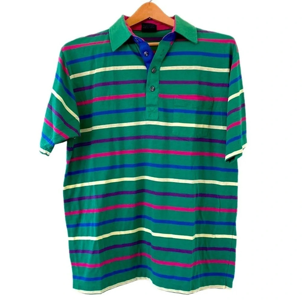 🌸Vintage 80’s Chip Beck Collection Striped Polo
